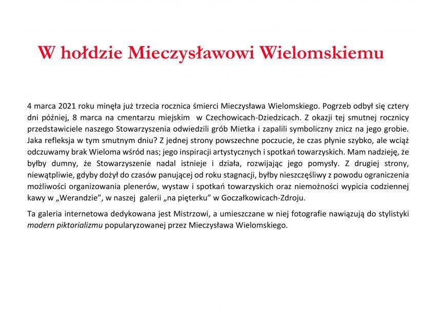 W hołdzie Mieczysławowi Wielomskiemu